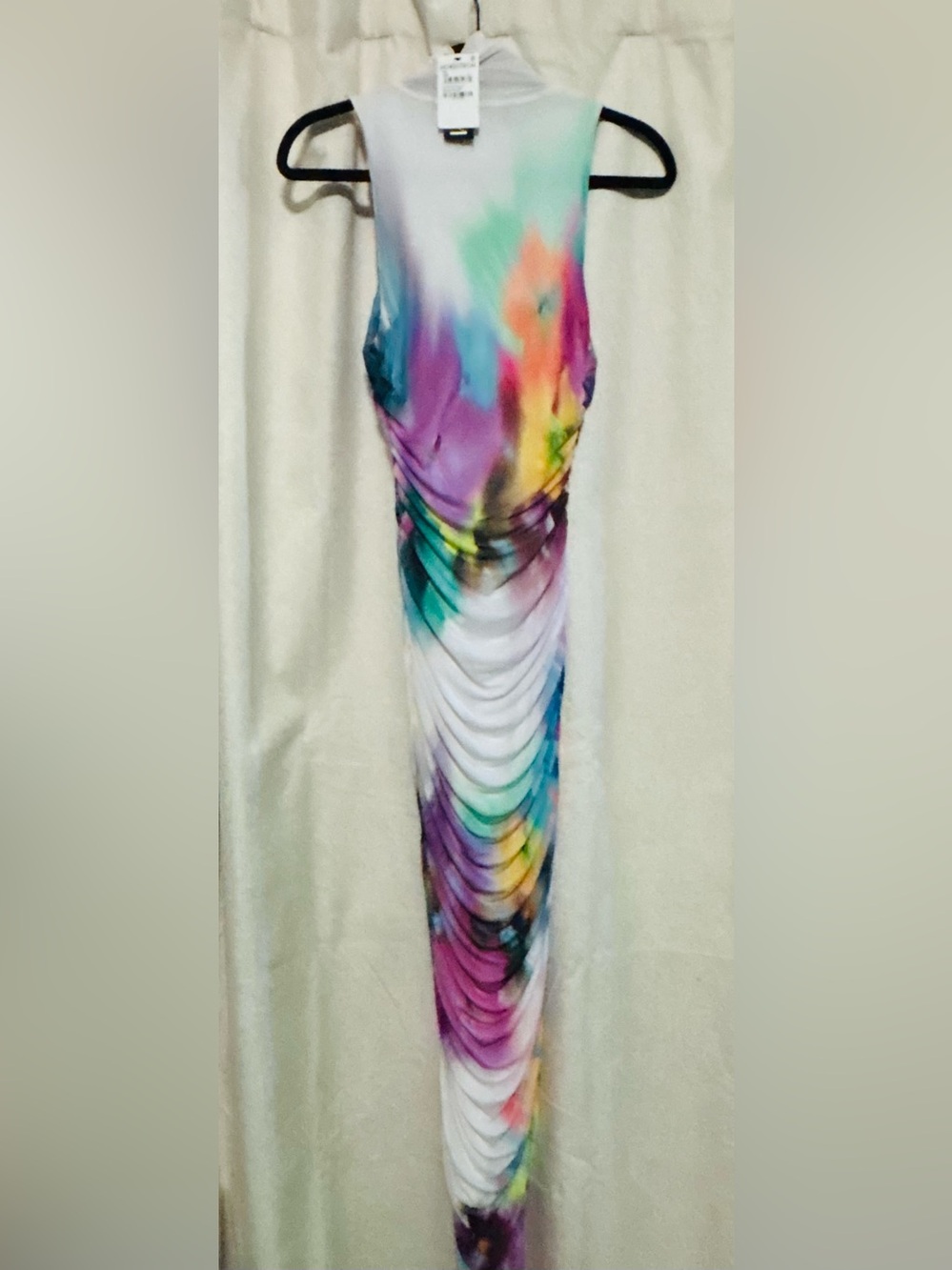 AFRM Multicolor Tie-Dye Maxi Skirt — Pink, Purple, Blue, Green, Yellow - Picture 8 of 9